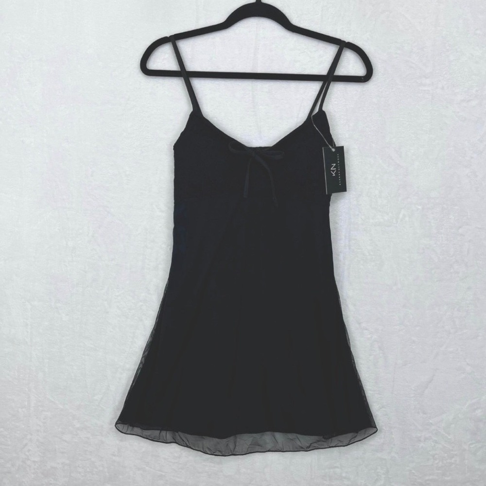 Klassy Network Babydoll Brami Dress Womens S Black Lace Mesh Padded NWT